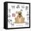 Chinese New Year Dog Color with Twelve Zodiacs Illustration-jpldesigns-Framed Stretched Canvas