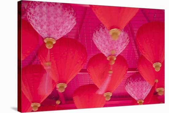 Chinese New Year Lanterns, Kowloon Bay, Kowloon, Hong Kong, China, Asia-Ian Trower-Stretched Canvas