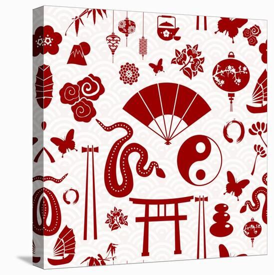 Chinese New Year of the Snake Pattern-cienpies-Stretched Canvas