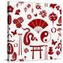 Chinese New Year of the Snake Pattern-cienpies-Stretched Canvas