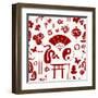 Chinese New Year of the Snake Pattern-cienpies-Framed Art Print