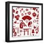 Chinese New Year of the Snake Pattern-cienpies-Framed Art Print