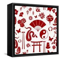 Chinese New Year of the Snake Pattern-cienpies-Framed Stretched Canvas