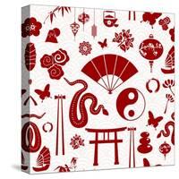 Chinese New Year of the Snake Pattern-cienpies-Stretched Canvas
