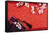 Chinese New Year Ornament on a Festive Background.-Liang Zhang-Framed Stretched Canvas