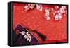 Chinese New Year Ornament on a Festive Background.-Liang Zhang-Framed Stretched Canvas