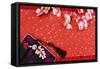 Chinese New Year Ornament on a Festive Background.-Liang Zhang-Framed Stretched Canvas
