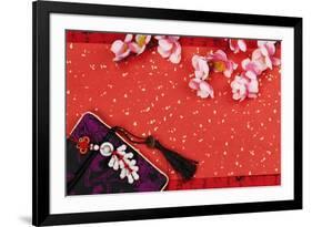 Chinese New Year Ornament on a Festive Background.-Liang Zhang-Framed Photographic Print