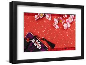 Chinese New Year Ornament on a Festive Background.-Liang Zhang-Framed Photographic Print