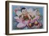 Chinese New Year's Poster with Baby in Lotus Blossom-null-Framed Giclee Print