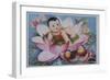 Chinese New Year's Poster with Baby in Lotus Blossom-null-Framed Giclee Print