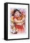 Chinese New Year's Poster with Girl Holding Chicken-null-Framed Stretched Canvas