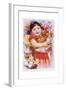 Chinese New Year's Poster with Girl Holding Chicken-null-Framed Giclee Print