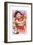 Chinese New Year's Poster with Girl Holding Chicken-null-Framed Giclee Print