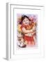 Chinese New Year's Poster with Girl Holding Chicken-null-Framed Giclee Print