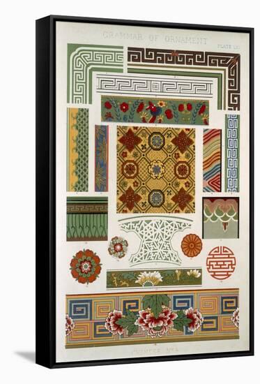 Chinese No 3, Plate LXI, from The Grammar of Ornament by Owen Jones-Owen Jones-Framed Stretched Canvas
