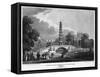 Chinese Pagoda and Bridge, St James's Park, Westminster, London, 1814-Rawle-Framed Stretched Canvas