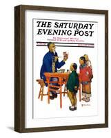 "Chinese Painting China," Saturday Evening Post Cover, January 14, 1928-Henry Soulen-Framed Giclee Print