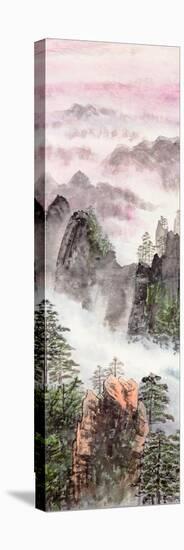 Chinese Painting Of High Mountain-aslysun-Stretched Canvas