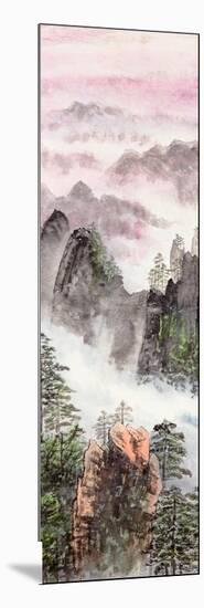 Chinese Painting Of High Mountain-aslysun-Mounted Art Print