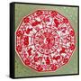 Chinese Papercut Depicting the Twelve Signs of the Zodiac, C.1980-null-Framed Stretched Canvas