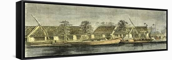 Chinese Part of Saigon Vietnam 19th Century-null-Framed Stretched Canvas