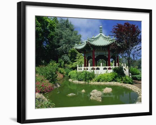 Chinese Pavilion by a Pond in the Golden Gate Park in San Francisco, California, USA-Tomlinson Ruth-Framed Photographic Print