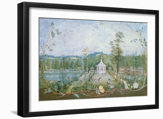 Chinese Pavilion in an English Garden, 18th Century-Thomas Robins-Framed Giclee Print