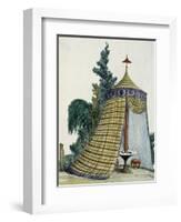 Chinese Pavilion in Garden, Circa 1810, Italy, 19th Century-null-Framed Giclee Print