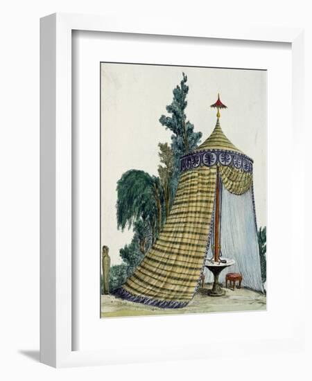 Chinese Pavilion in Garden, Circa 1810, Italy, 19th Century-null-Framed Giclee Print