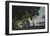 Chinese Playing Cards by a River, Anglo-Chinese School-null-Framed Giclee Print