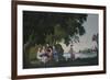 Chinese Playing Cards by a River, Anglo-Chinese School-null-Framed Giclee Print