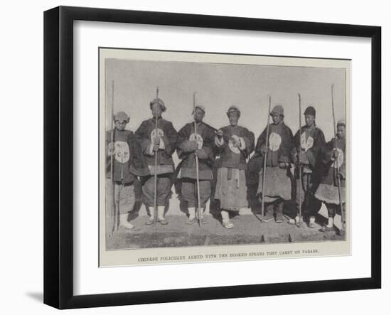 Chinese Policemen Armed with the Hooked Spears They Carry on Parade-null-Framed Giclee Print