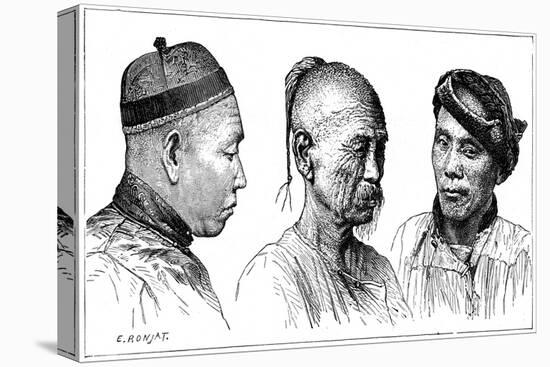 Chinese Portraits, 19th Century-E Ronjat-Stretched Canvas