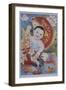 Chinese Poster with Baby, Koi and Rooster-null-Framed Giclee Print