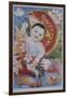 Chinese Poster with Baby, Koi and Rooster-null-Framed Giclee Print