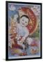 Chinese Poster with Baby, Koi and Rooster-null-Framed Giclee Print