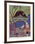 Chinese Princess Reclining in a Pavilion (Colour Litho)-Georges Barbier-Framed Giclee Print