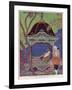 Chinese Princess Reclining in a Pavilion (Colour Litho)-Georges Barbier-Framed Giclee Print