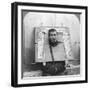 Chinese Prisoner in the Cangue Placarded with the Record of His Crime, China, 1902-CH Graves-Framed Photographic Print