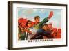 Chinese Propaganda Poster with Red Army Members-null-Framed Giclee Print