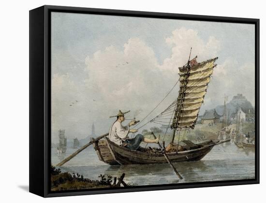 Chinese Sailor Smoking in His Junk, 1795-William Alexander-Framed Stretched Canvas