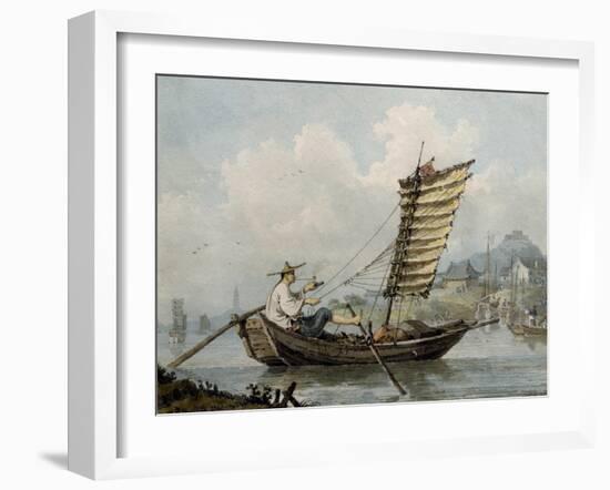 Chinese Sailor Smoking in His Junk, 1795-William Alexander-Framed Giclee Print
