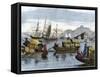 Chinese Sampans in the Harbour of Hong Kong, C1875-null-Framed Stretched Canvas