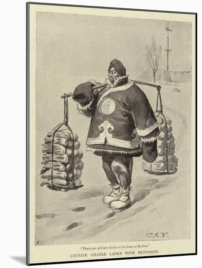 Chinese Soldier Laden with Provisions-Charles Edwin Fripp-Mounted Giclee Print