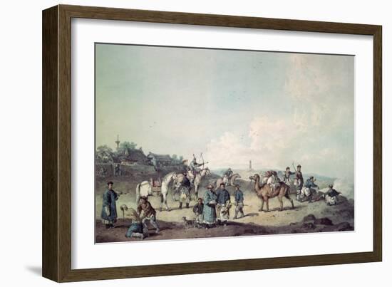 Chinese Soldiers Exercising Outside the Walls of a City-William Alexander-Framed Giclee Print