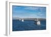 Chinese squid trawler in Stanley, capital of the Falkland Islands, South America-Michael Runkel-Framed Photographic Print