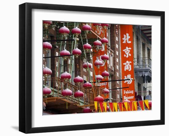 Chinese Street Lanterns, Chinatown, San Francisco, California, Usa-Walter Bibikow-Framed Photographic Print