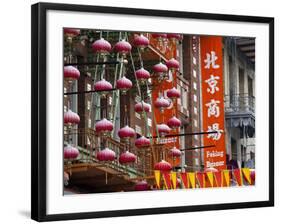 Chinese Street Lanterns, Chinatown, San Francisco, California, Usa-Walter Bibikow-Framed Photographic Print