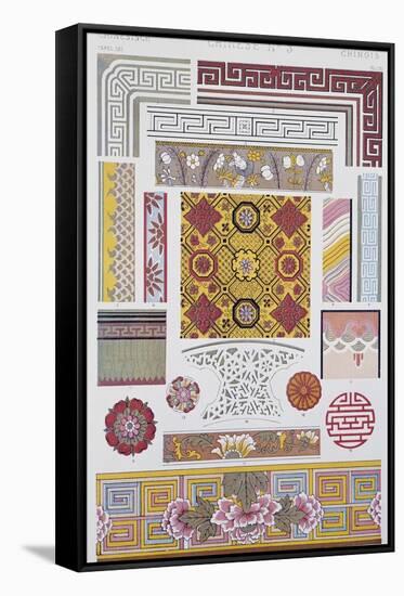Chinese Style Decoration, Plate LXI from Grammar of Ornament-Owen Jones-Framed Stretched Canvas